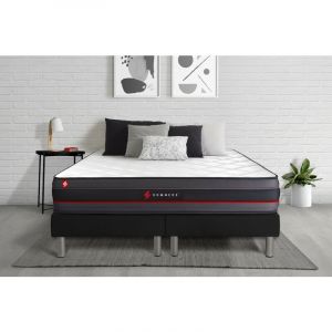 Ensemble matelas sommier Regen 200 x 200 cm - Couleur : Noir - Noir