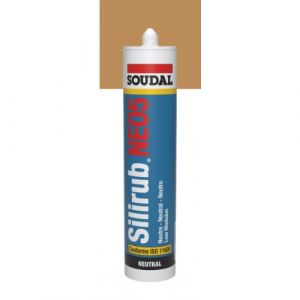 Soudal Mastic silicone silirub NEO5 pour façades et vitrage - 300 ml - chêne