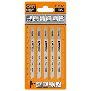 CMT jt101b-5 – 5 Jig Saw Blades HCS 100 x 2.5 x 10tpi (Wood/Straight/fin)