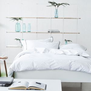 Designers Guild Housse de couette unie en percale de coton, Astor Gris