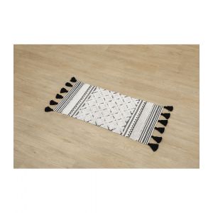 Image de Tendance Tapis de salle de bain en coton Noir & Blanc 45 x 90 cm Bicolore