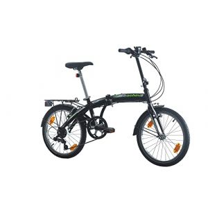 BACHINI FOLDING 20" 6 SPEED, BLACK GLOSS, STICKERS:N.GREEN-WHITE