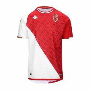 Kappa Kombat Home AS Monaco 23-24, T-Shirt Officiel, Rouge/Blanc, S, Homme