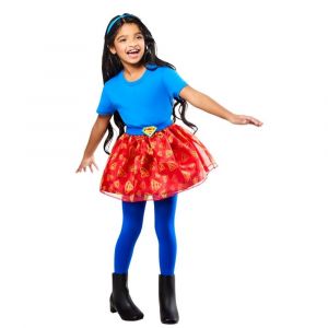 Rubie's Warner DC Comics officiel - Set de d&eacute;guisement pour enfant Supergirl jupe tutu et serre-t&ecirc;te - Taille unique 5-8 ans