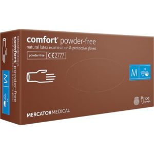 Gants en latex sans poudre M Mercator Latex Comfort, 100 pi&egrave;ces