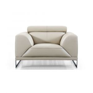 La Maison du Canapé Fauteuil cuir Design HAVANA - {habillage_canape_cuir} - Beige
