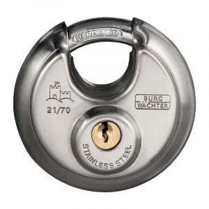 Burg-Wächter Cadenas cylindrique 21 60 largeur du corps de verrou 60 mm acier inoxydable fermeture différente