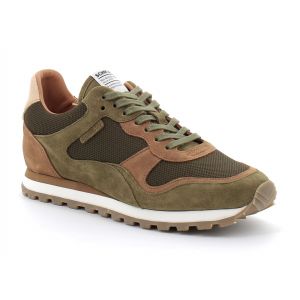 Schmoove - Baskets Trax Runner Suède Mesh Kaki Olive - Kaki - 40 - Homme - Baskets - Boutique Seven's