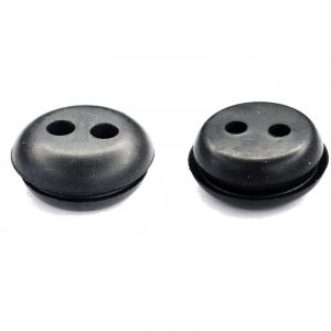Cyclingcolors 2x Passe cloison universel pour durite passage Ø5mm en caoutchouc noir Gaine Câble Tuyau Flexible Tondeuse Tracteur Débroussailleuse Bouchon Carburant, Ø19.5mm 2 trous