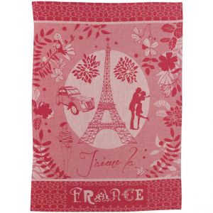 Winkler Torchon jacquard Tour Eiffel Rouge 50 x 70