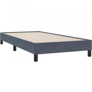 VidaXL Cadre de lit sans matelas gris fonc&eacute; 80x220 cm velours