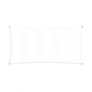 Lumaland Sunsail rectangulaire 2 x 4 mètres | Protection Solaire résistante aux intempéries avec Cordes de Fixation | Terrasse, Jardin et Balcon, Toile à Voile HDPE, Protection UV [Blanc]