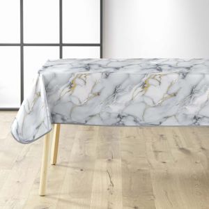 Douceur d'Intérieur, Nappe Rectangle (140 x 240 cm) Marquina, PVC Imprimé Métallisé