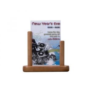 Securit Portes Affiches de Table format A6 Cadre en bois finition laquée teck