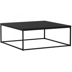 Oviala Table basse carrée moderne L90 cm noir