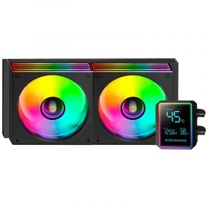 Mars Gaming Refroidissement liquide tout-en-un ML-LCDPRO240, pompe TDP 500 W, 4e génération, 2 ventilateurs, noir