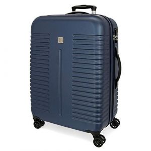 Roll road India Valise Moyenne Bleu 48x70x27 cms Rigide ABS Serrure &agrave; combinaison 75L 3,7Kgs 4 roues doubles Extensible