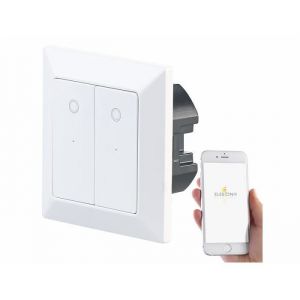 Luminea Home Control : Double interrupteur connect&eacute; avec commande vocale LHC-52