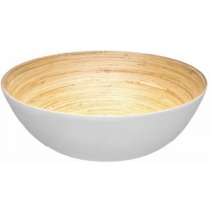 Ambiance Nature Saladier en bambou ø 28 cm Naturel et Blanc