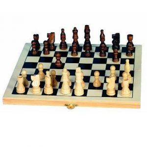 Piatnik Jeu d'échecs pliable en bois (25,5 x 25,5 cm)