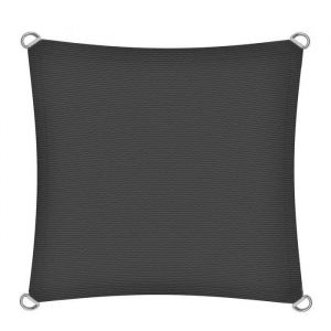 Voile d'ombrage en poly&eacute;thyl&egrave;ne anthracite / 3x3m (carr&eacute;)