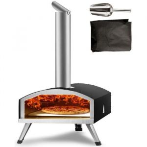 Four à Pizza Portable -VEVOR - Four à Bois et Charbon de Bois Extérieur 305 mm BBQ