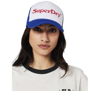 Superdry Vintage Graphic Trucker Cap Casquette de Baseball, Étagère Bleue, Taille Unique Homme