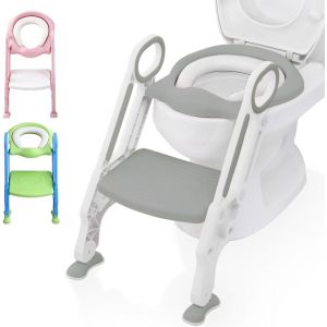 Réducteur de toilettes LifeGoods - Pot pour enfant - 2 à 7 ans - Gris/Blanc
