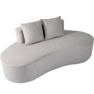 Canap&eacute; COSTWAY 2 Place en Forme d'Arc Irr&eacute;guli&egrave;re Style Moderne Wabi-Sabi 199 x 97 x 68 cm pour Salon,Club Gris