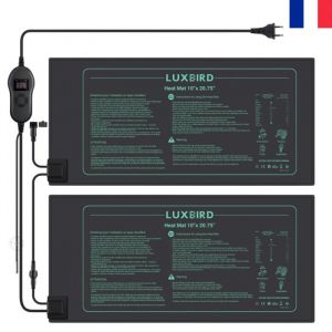 INKBIRD Lot de 2 tapis chauffants pour semis avec thermostat num&eacute;rique, tapis chauffants &eacute;tanches de 25,4 cm x 52,7 cm, pour le d&eacute;marrage des semis