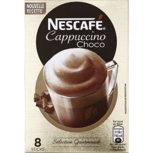 Image de Nescafe Cappuccino Choco fort en chocolat - La boite de 8 sachets de 18,5g