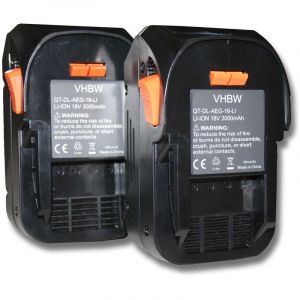 Vhbw S'adapte aux modèles suivants: AEG BFL 18, BHO 18, BKS 18, BMS 18C, BS 18C, BS 18G, BSB 18 - 2x Batterie de remplacement pour…