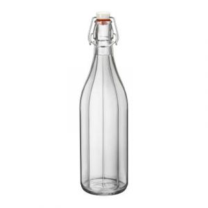 Bormioli Rocco 390850MBA321990 Bormioli - Bouteille Oxford 1 L, Verre, Transparente, 8,9 x 30,6 cm