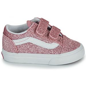 Vans Chaussures Old Skool velcro rose brillant blanc bébé - 19