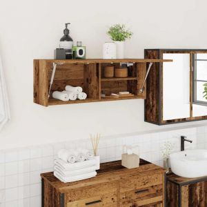 VidaXL Armoire murale de bain vieux bois 80x25x30 cm bois d'ingénierie