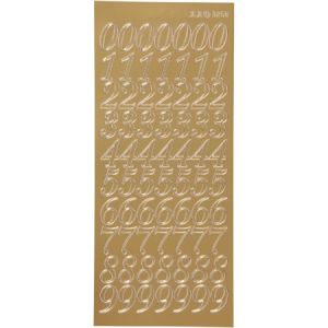 Creotime Autocollants peel off Chiffres Italiques - Doré - 1 pce