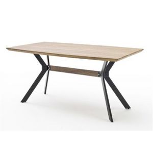 Pegane Table à manger rectangulaire finition chêne sauvage - L.160 x H.76 x P.90 cm -