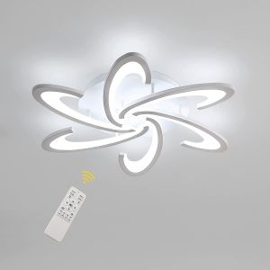 686 Goeco - led Plafonnier Moderne Dimmable Avec Télécommande, 54W Créatif Forme De Fleur Design Lampe De Plafond, Métal Acrylique Moderne Pétales Lustre