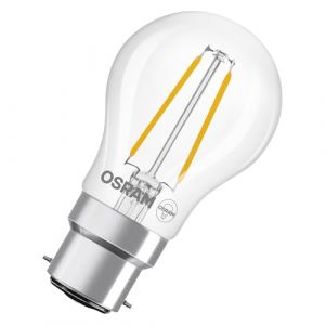 Osram Lampe LED Star mini-sph&egrave;re P25 filament, 2700 K blanc chaud, 1,8 W, B22d, transparente, 250 lm, 15 000 h, pour lampes de table, lampes