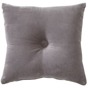 Coussin Velours Capitonn&eacute; Gris