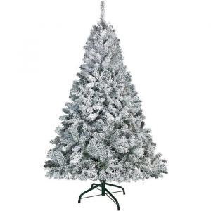 Sapin de Noël Artificiel 180cm, Arbre de Noël Artificiel Matériel PVC Vert pour Décoration de Noël, Blanc Naturel avec Pied en Métal