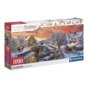 Clementoni Puzzle 1000 pièces panoramique : Noël sur le pont