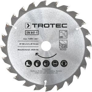 Trotec Lames bois pour scie circulaire Ø 150 mm 24 dents 3 pces