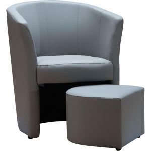 Image de Declikdeco 3S. x Home Fauteuil Cabriolet Repose Pieds Gris BUZZ