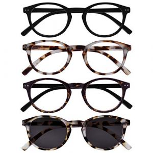 Opulize Zen Pack 4 Lunettes De Lecture Avec Lecteur Soleil Noir Lumière Sombre Brun Petit Hommes Femmes RRRS24-11T21T +2,50