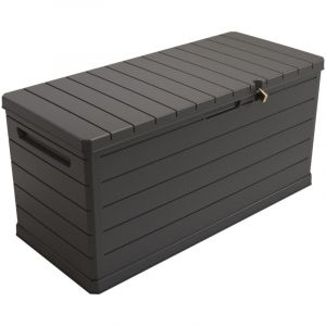Art Plast - Coffre de rangement extérieur 350L - Coffre de Jardin Gris 118.5x52x57cm - Poignées de transport - Résistant à l'eau
