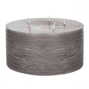 Image de Bougie Ronde "Rustic" 20cm Gris