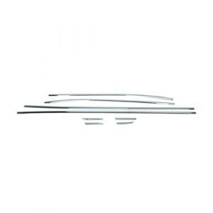 Omac Pour Clio 4 2012- Contours de vitre latèrale - Baguettes chromées en inox - 8 pièces