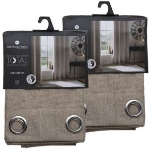 Image de Toilinux - Lot de 2 Rideaux de salon occultants - 140 x 260 cm - Beige