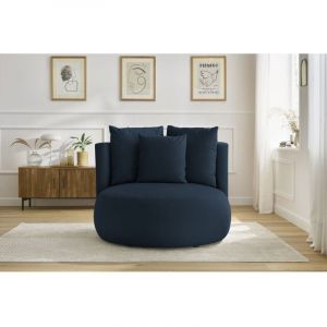 Bobochic Fauteuil & pouf Fauteuil cesar velours Bleu - Bleu